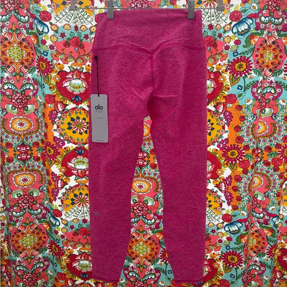 NWT Alo Yoga Alosoft high-waist 7/8 highlight legging, Neon Pink Heather, size S